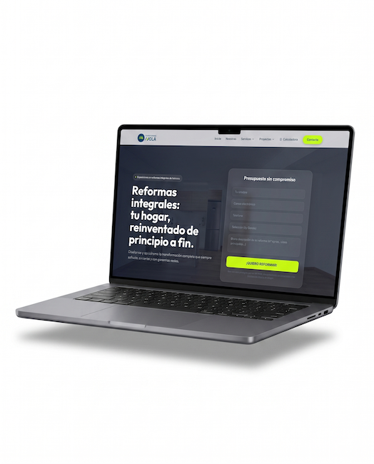 Caso de estudio Tu Reforma Mola diseño web UX/UI para empresa de reformas en Valencia